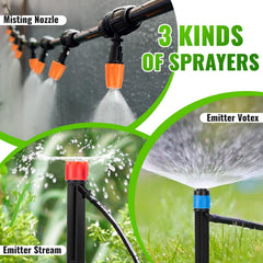 GDLIN assorted emitters closeup showing adjustable flow options for targeted watering