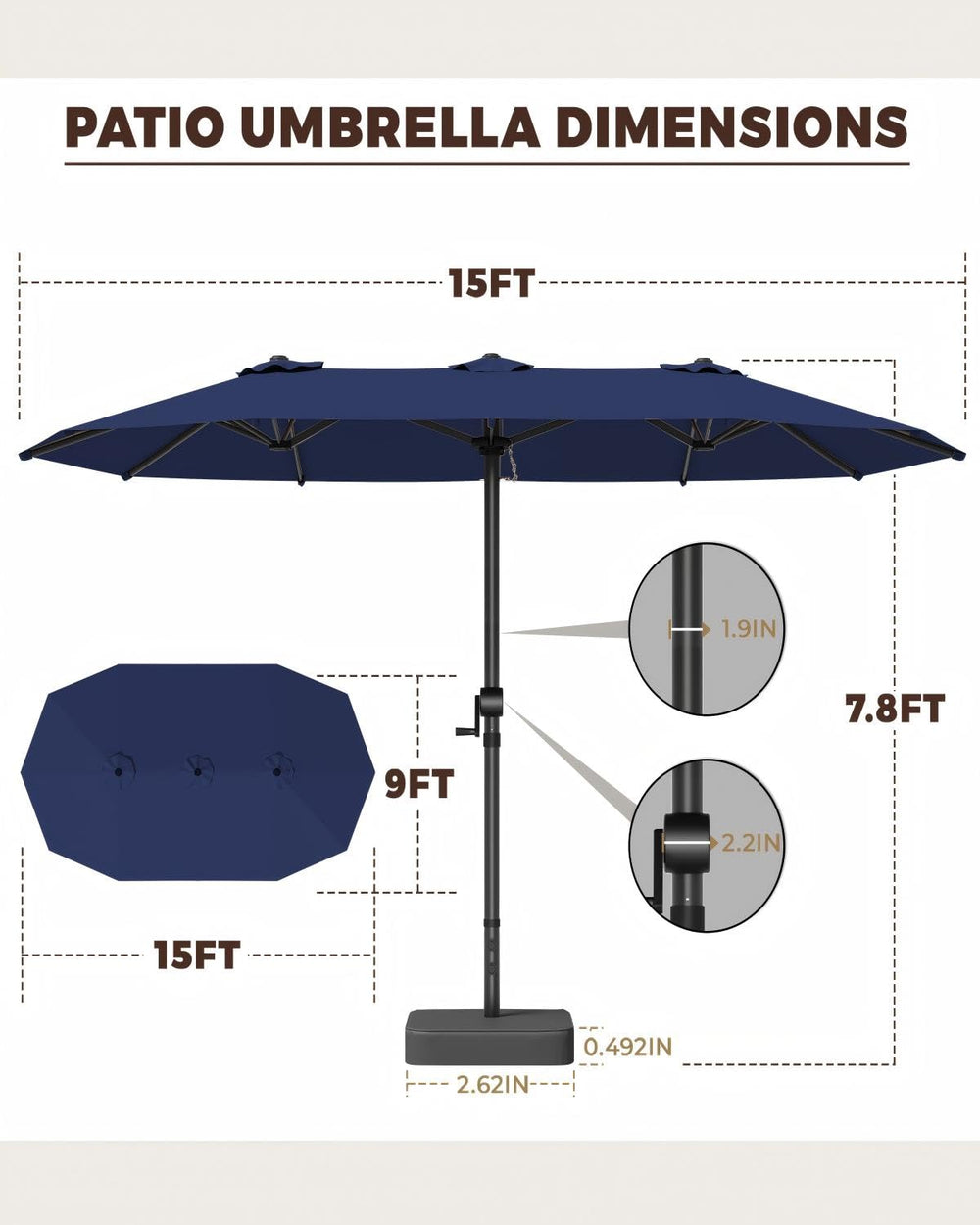 GDPFN cross base with two sandbags included for secure ballast and stability