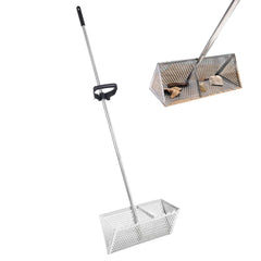 GDXXYKJ front view of sand flea rake showing wide screen and handle for efficient collection