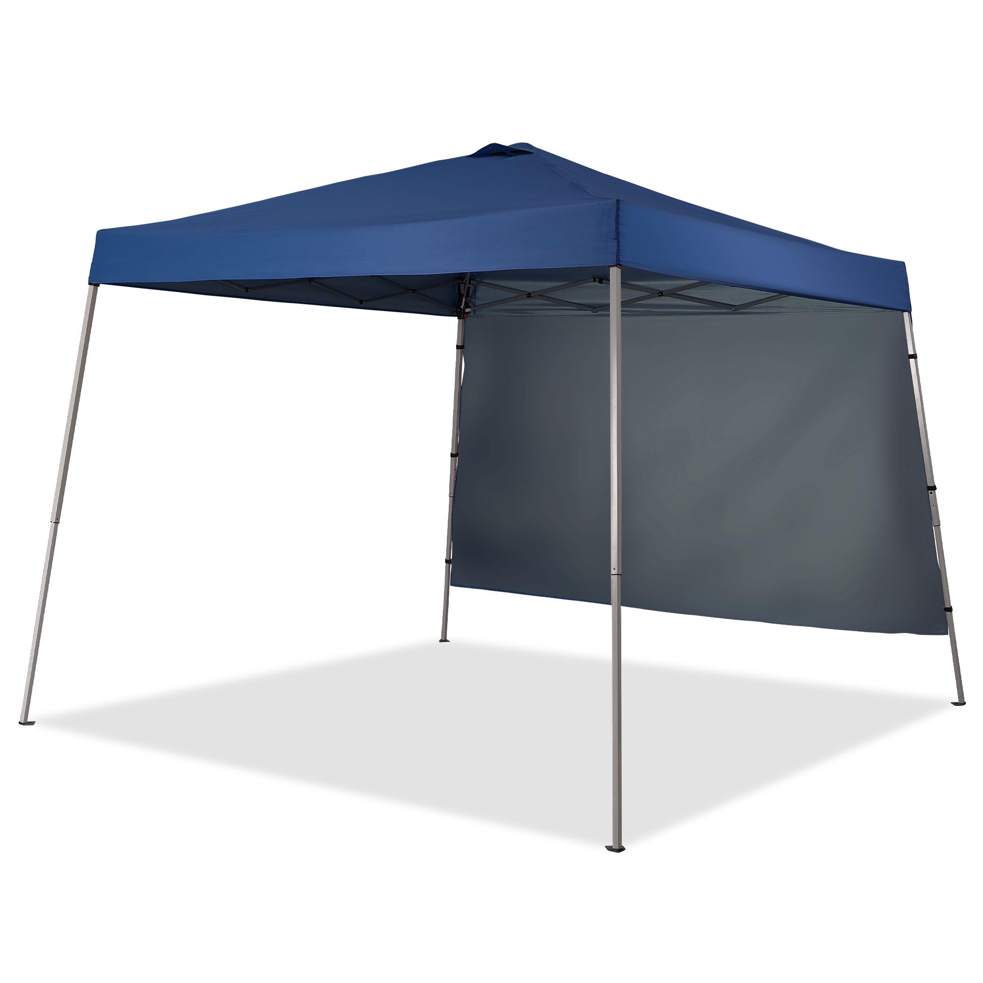 GDY front view of navy pop-up canopy showing shade and setup benefit