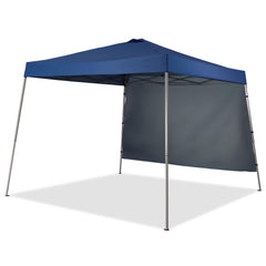 GDY front view of navy pop-up canopy showing shade and setup benefit
