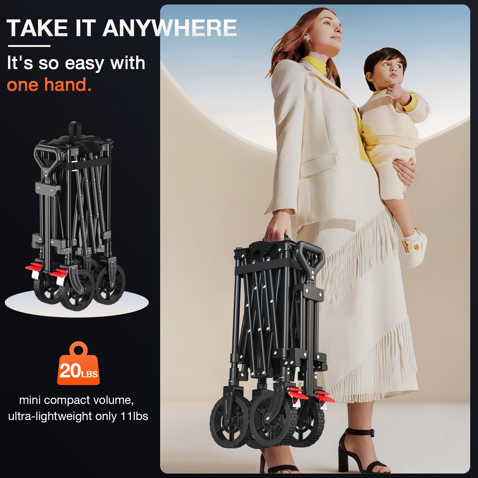 Geamen retractable handle and alloy frame offering sturdy control