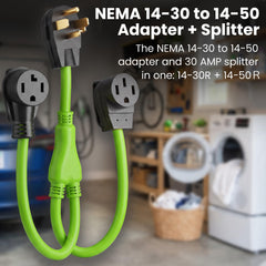 GEARit plugged into a dryer outlet in garage offers quick EV charging convenience