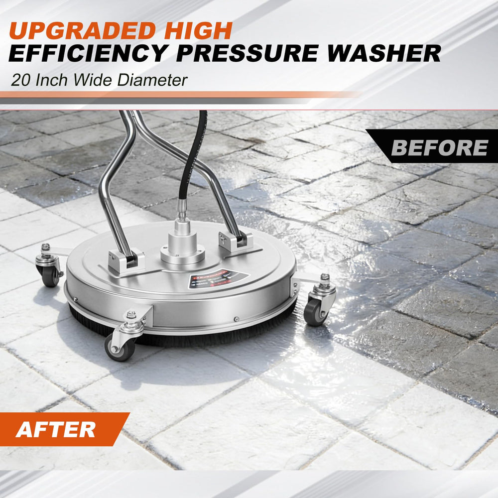 GEARWAVE in use cleaning driveway demonstrating streak-free results and time savings