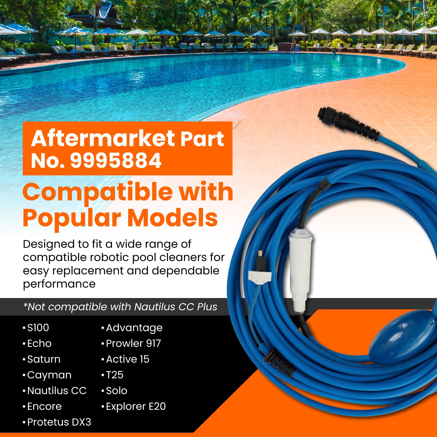 Gearwiz cable big float close-up showing buoyant design to prevent snags