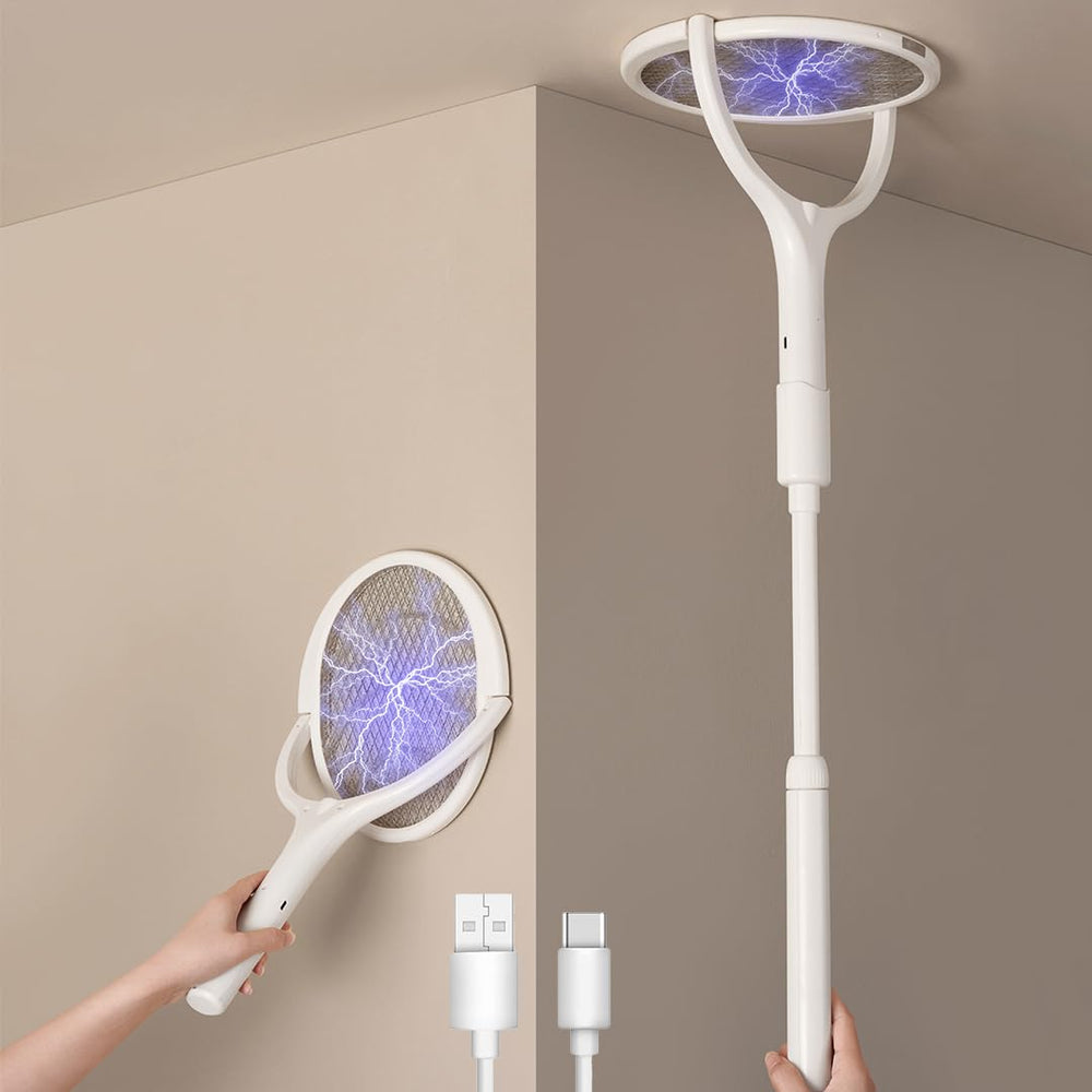 GeckoMan front view showing two swatters and benefits of dual coverage