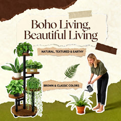 GEEBOBO top shelf close-up with plant showing smooth pine surface and easy cleaning benefit