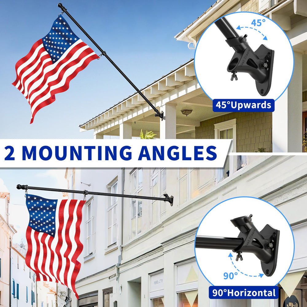 Geek Cheers mounted at 45 degree angle displaying improved flag visibility