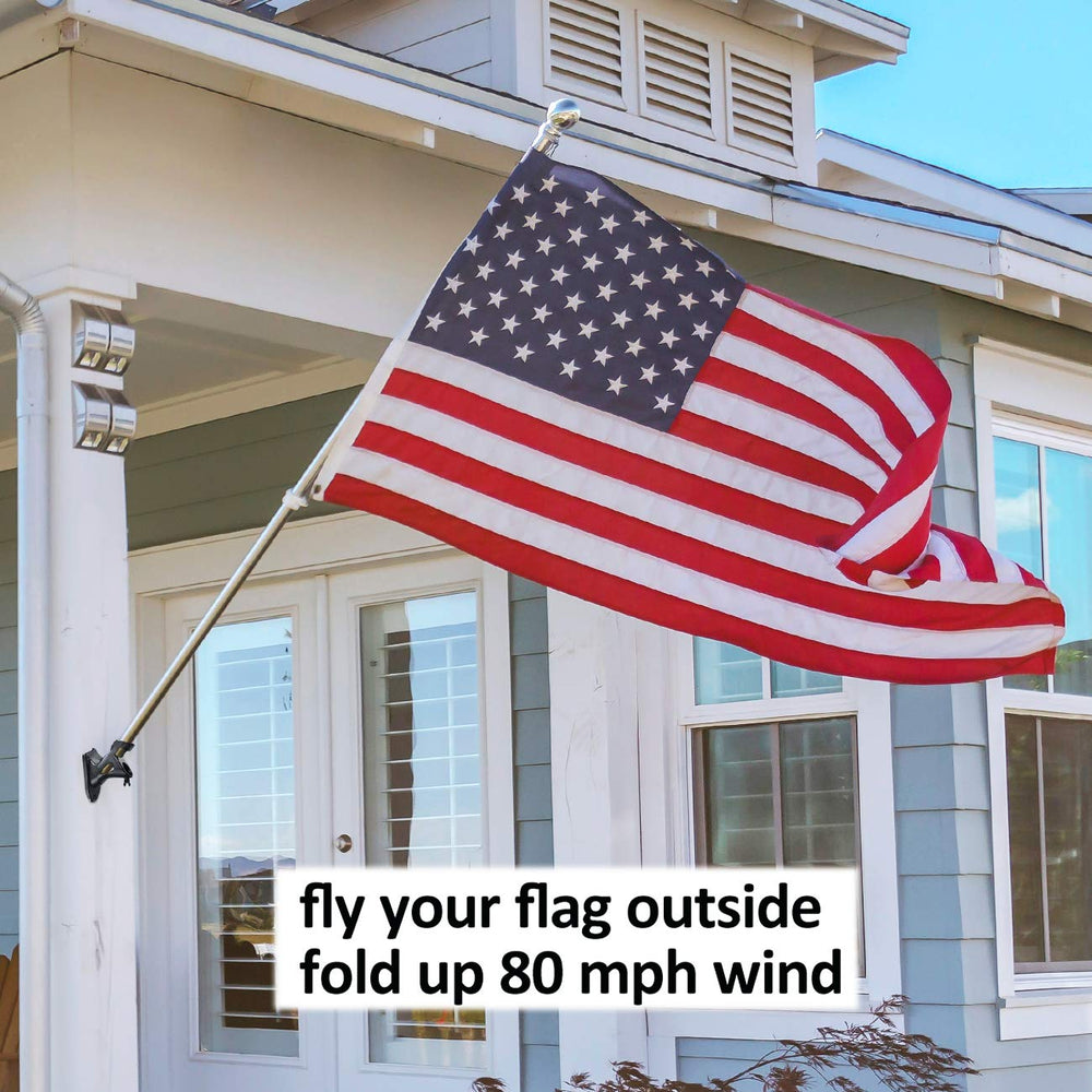Geek Cheers flag pole holder on porch showing attractive, durable display