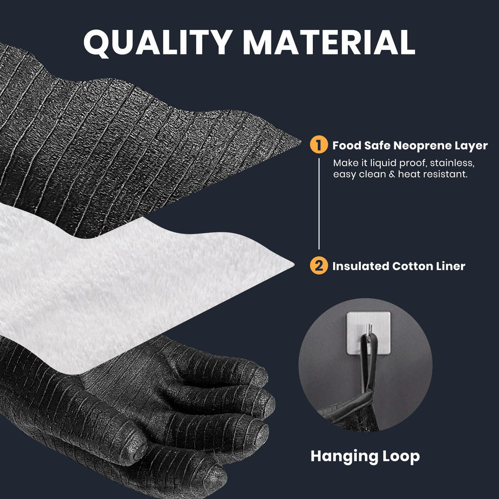 GEEKHOM gloves lifting hot grate on charcoal grill for safer handling