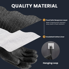 GEEKHOM gloves lifting hot grate on charcoal grill for safer handling