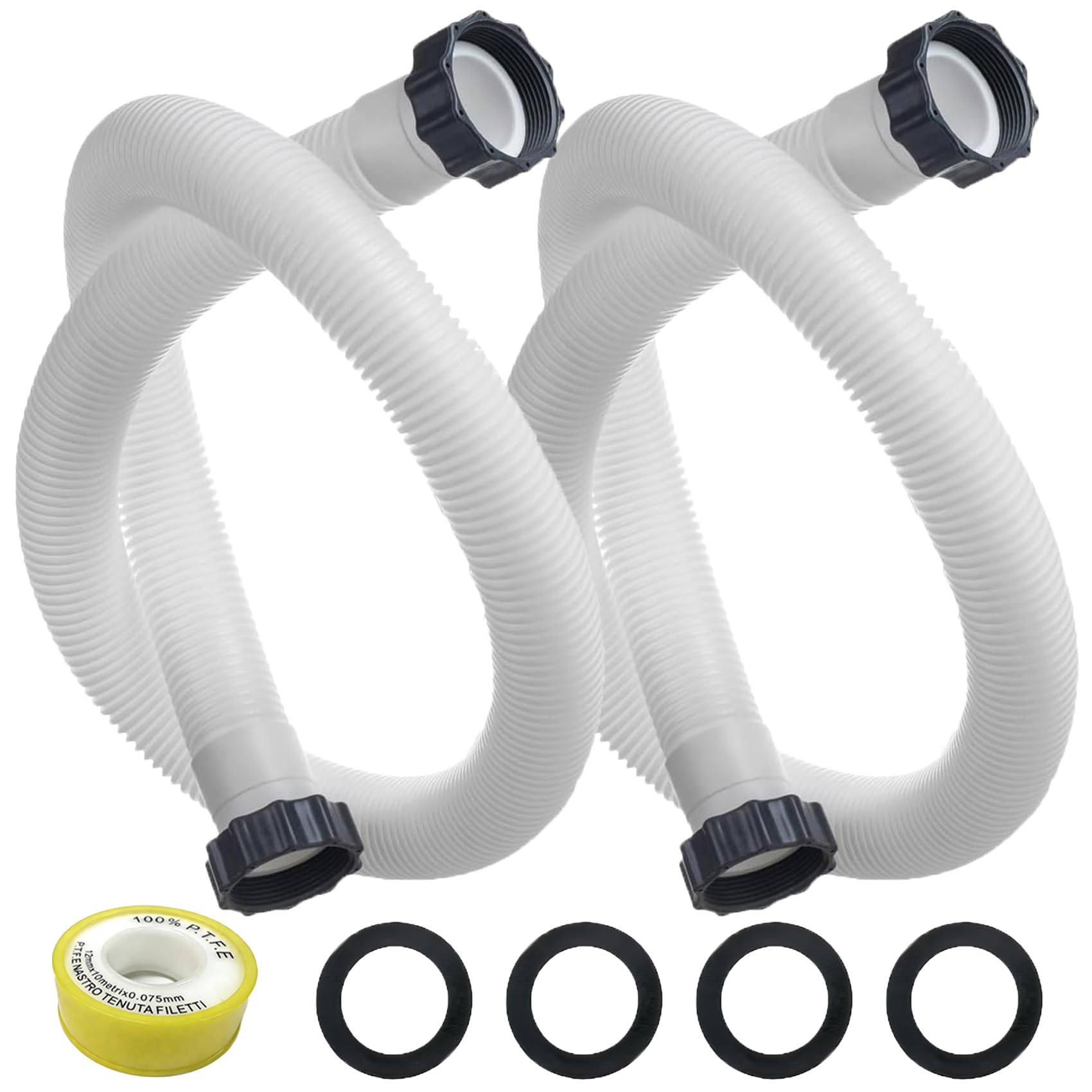 GeekNi front view of 1.5-inch replacement hose showing full length and connectors, durable fit