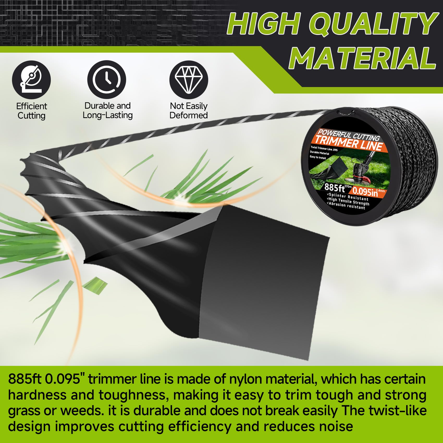 GeekNi line threaded into trimmer head for quick installation benefit