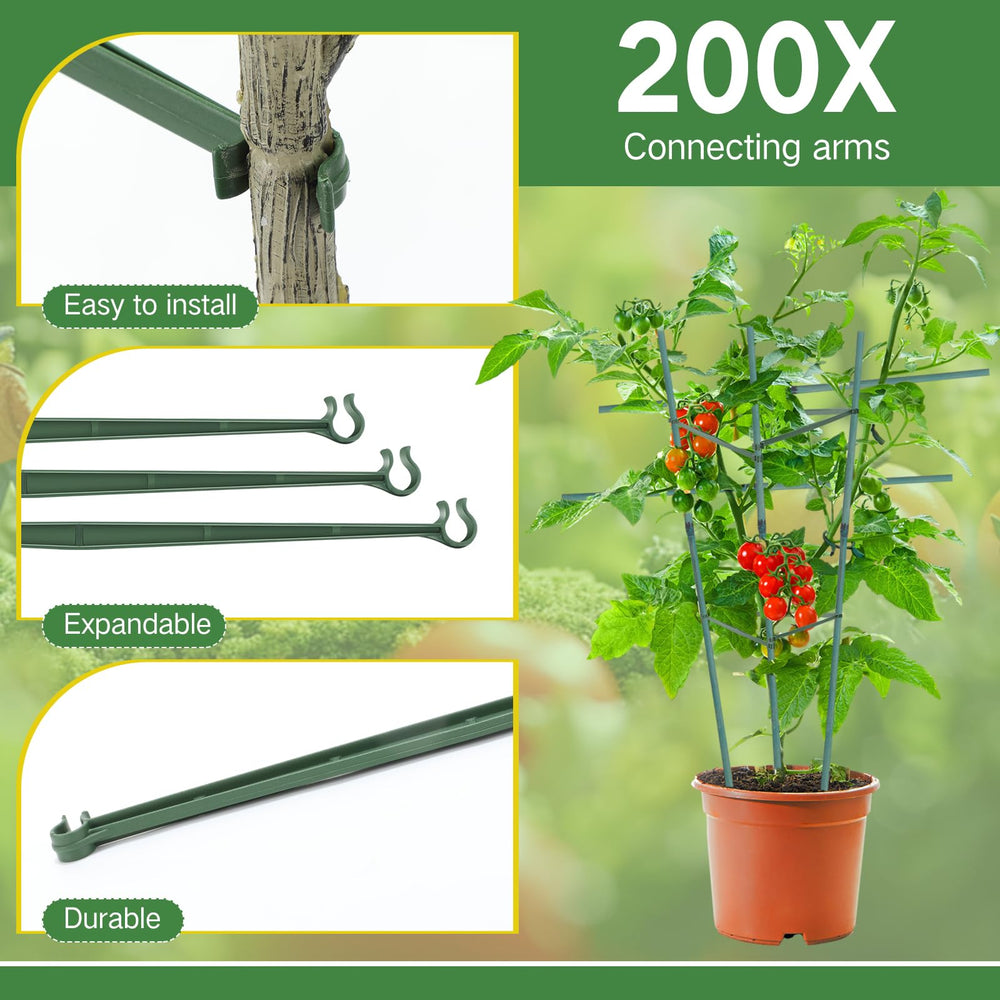 Geelin assembled triangle tomato cage demonstrating stronger plant support