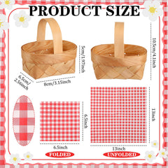 Geelin basket with folded gingham napkin showing coordinated red-white design