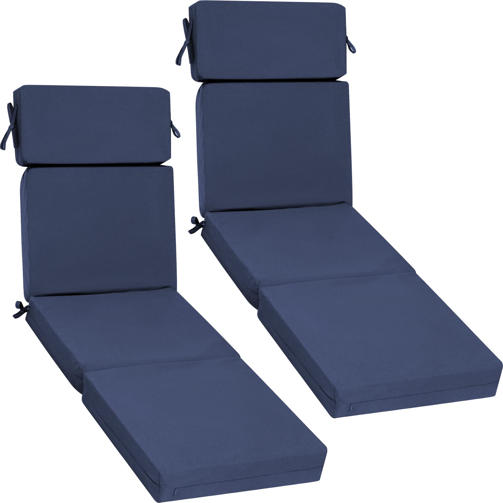 Geelin front view of sapphire chaise cushions showing full-length comfort