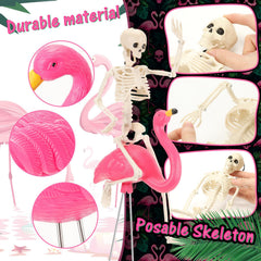 Geelin flamingo stake inserted in lawn, stable outdoor mounting benefit