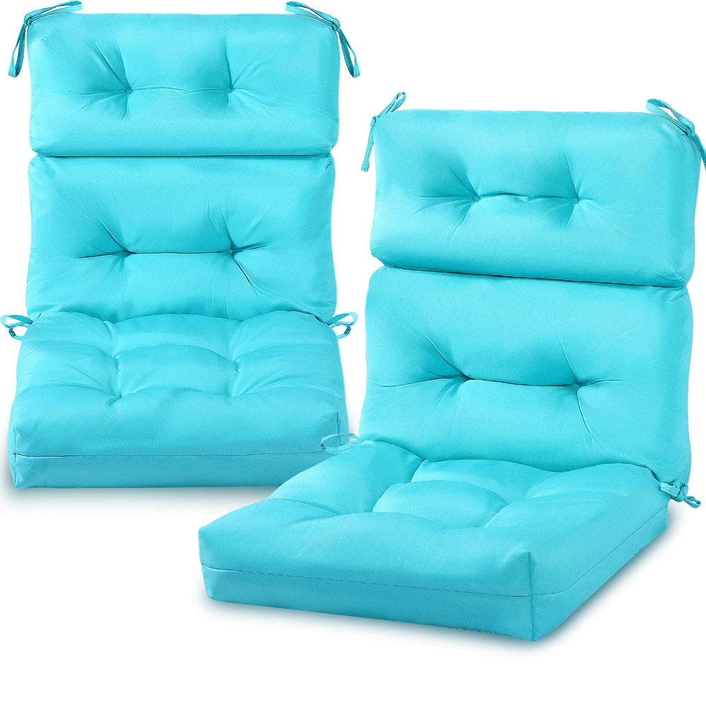 Geelin blue high-back cushion front view showing fit and plush comfort