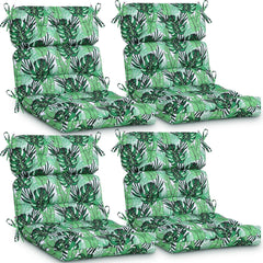 Geelin front view of four green cushions showing coordinated set and comfort