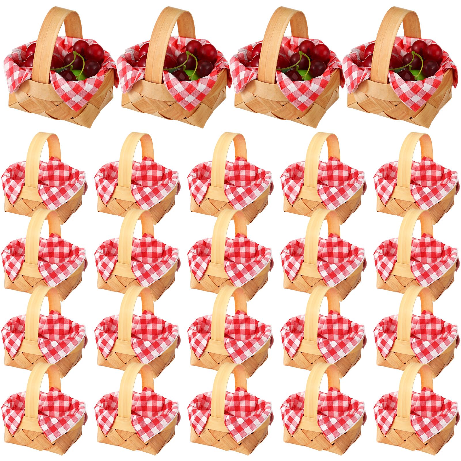 Geelin front packaging showing 24 mini baskets and napkins for easy party styling