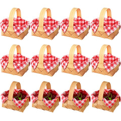 Geelin front view showing mini basket and gingham napkin, useful for quick styling