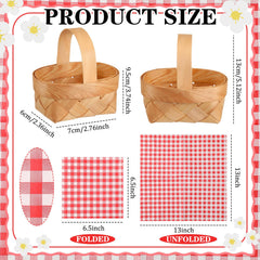 Geelin basket with red and white gingham napkin inside, adds classic style
