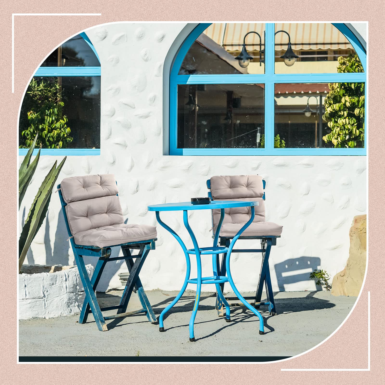 Geelin lifestyle on porch rocking chair illustrating added comfort and style