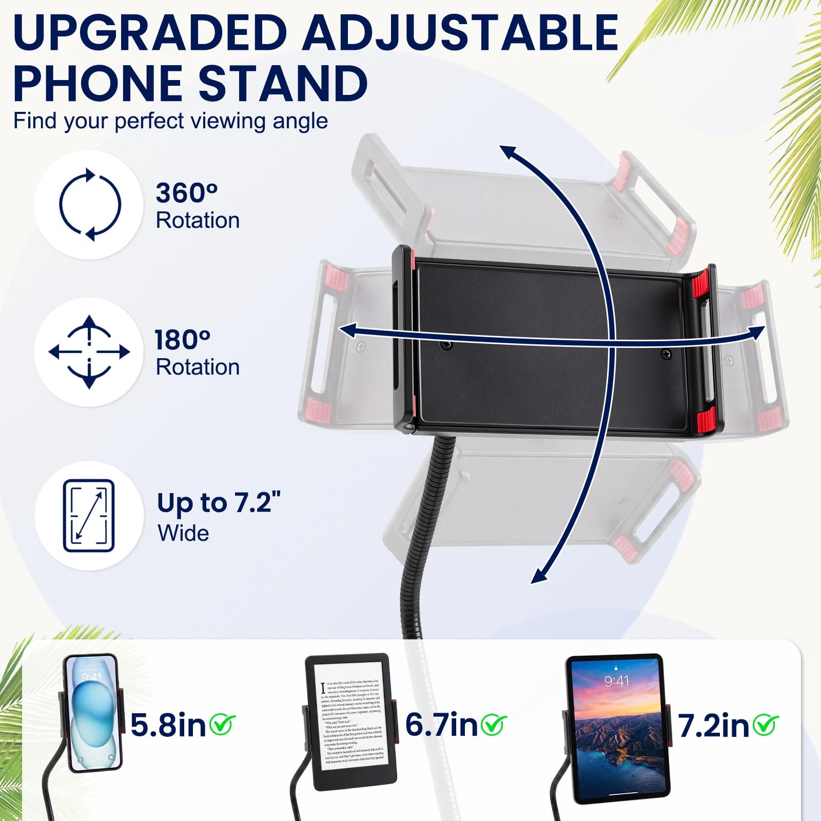 Geelin phone holder angle view holds smartphone for hands-free use