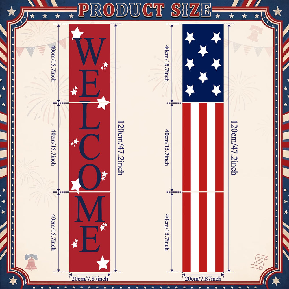 Geelin porch sign in use on porch creating festive Fourth of July atmosphere