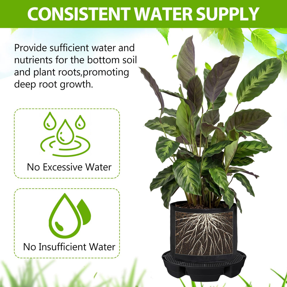 Geelin size comparison with 5-gallon pot illustrating fit and space-saving stability