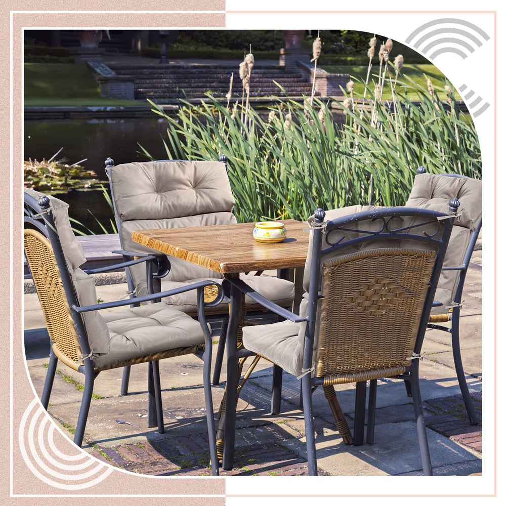 Geelin strong tie straps anchored to chair keeping cushions secure during use