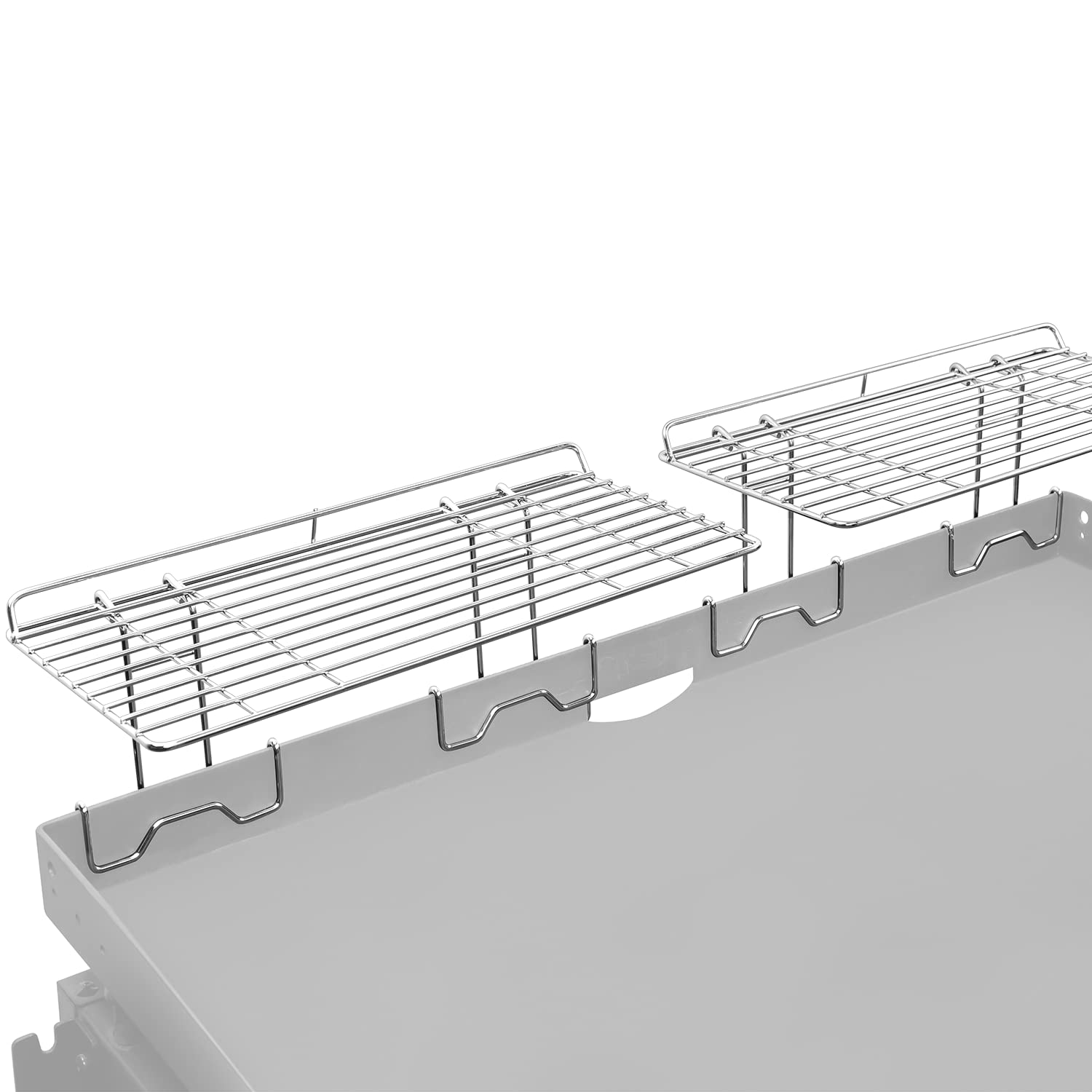 Geesta warming rack front view showing sturdy platform and clean finish for extra cooking space