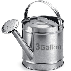 Geetery front view of galvanized watering can showing vintage style and durability