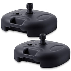 Geetery front view of black square base showing stable footprint and sleek finish