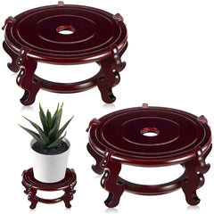 Geetery front view wooden plant stand showcasing elegant elevation and finish