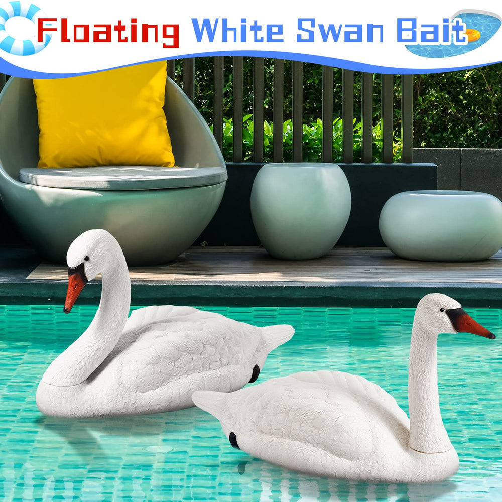 Geetery swan next to common objects to illustrate 32-inch size and scale