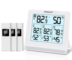 Geevon front display showing temperature and humidity for quick readings