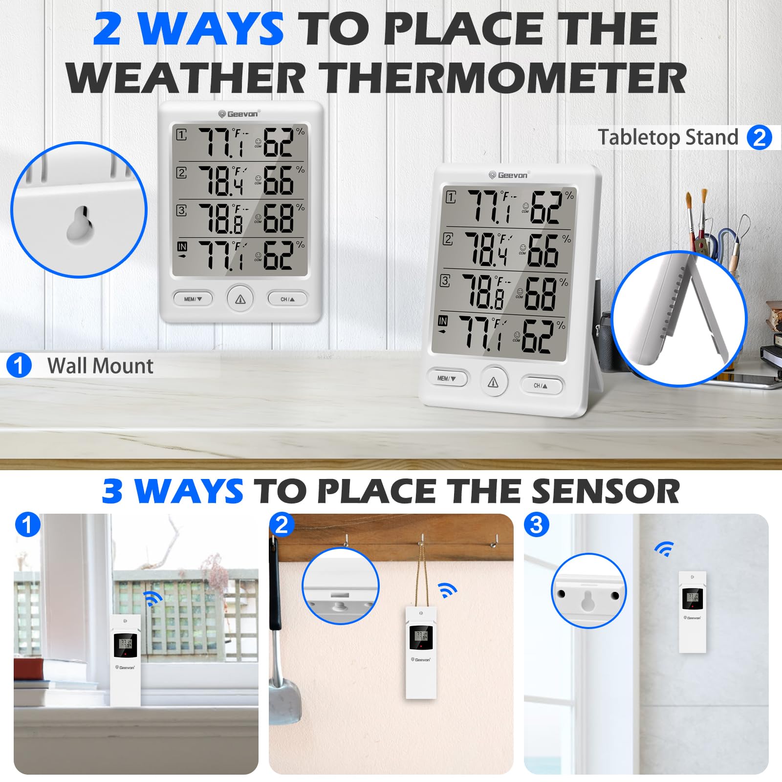 Geevon in bedroom lifestyle setup showing comfort tracking benefit
