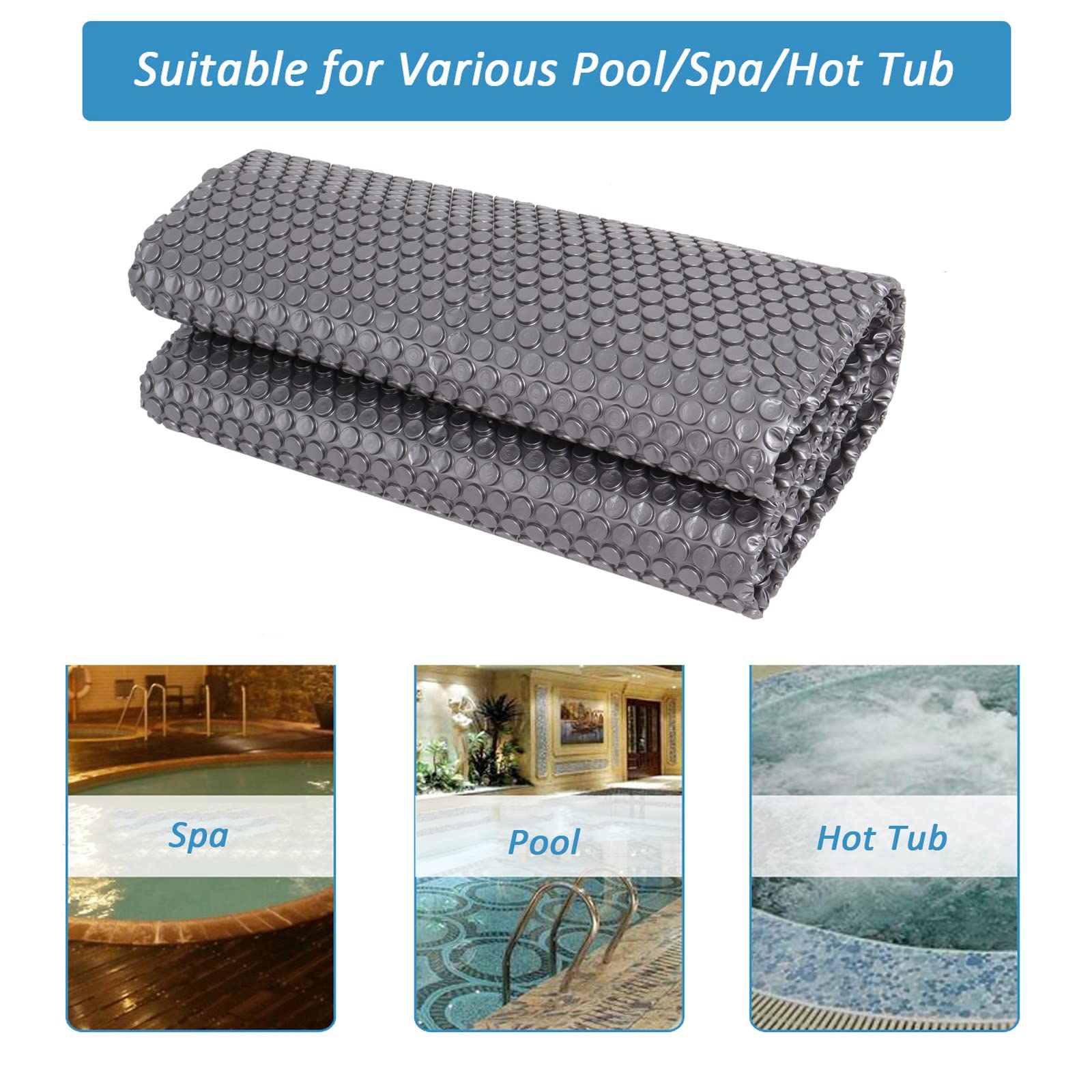 Gekufa trimmed blanket fitted to square hot tub for custom fit benefit