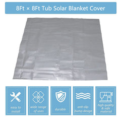 Gekufa blanket floating on spa demonstrating heat retention benefit