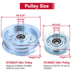 GELASKA GY20629 top view showing larger pulley helping restore correct belt routing
