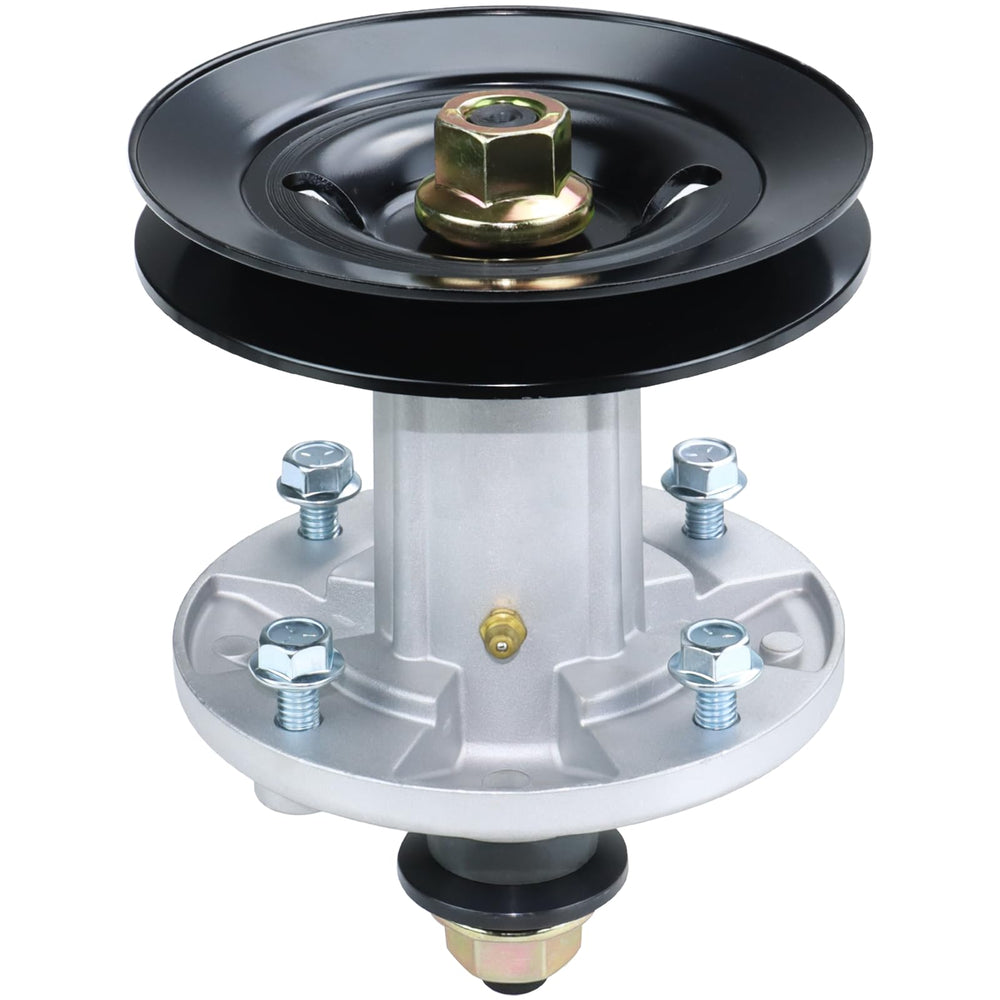 GELASKA front spindle assembly showing mounting points and fitment benefit