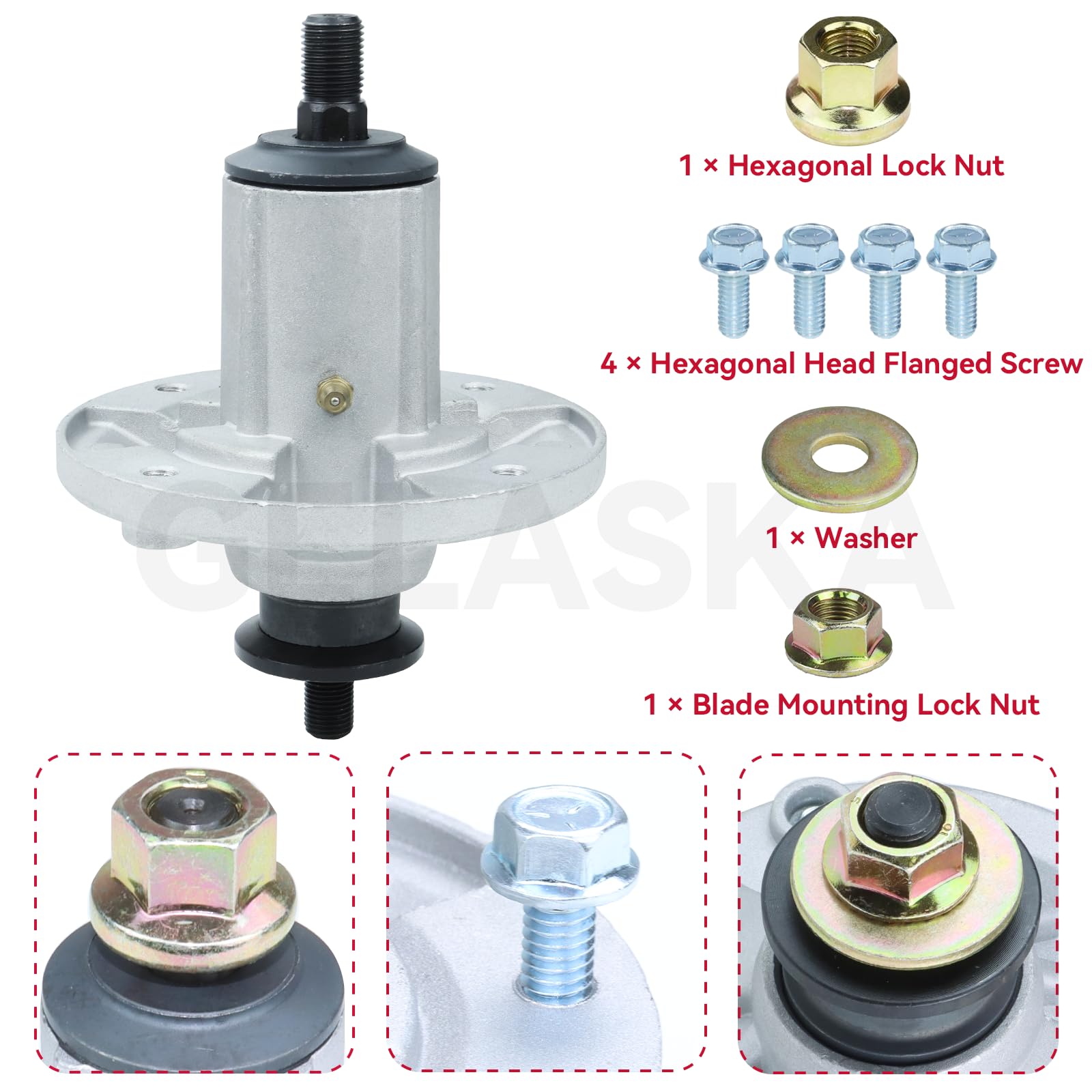 GELASKA kit components arranged on bench for easy install and verification