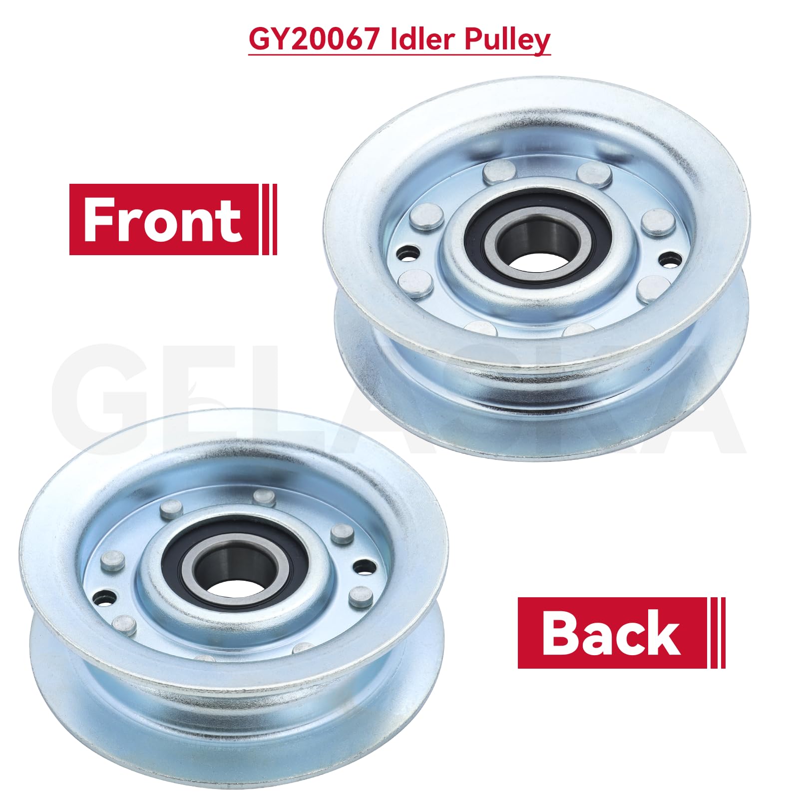 GELASKA pulleys beside ruler for scale to confirm fitment before installation