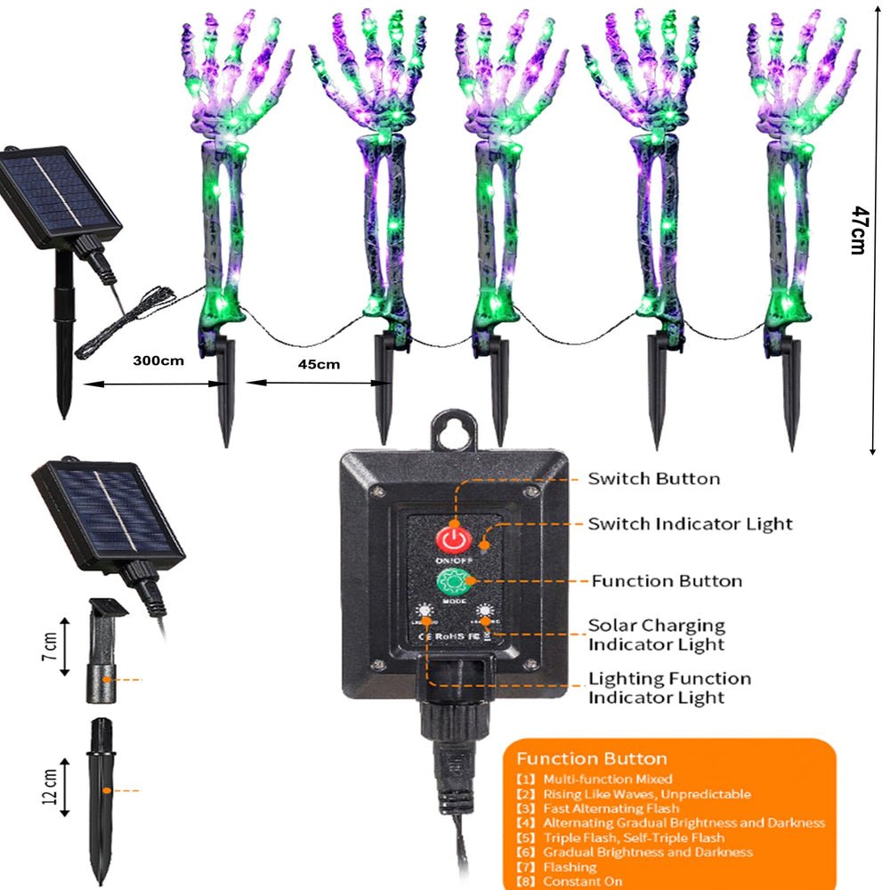 Gemce skeleton arm five-pack packaging ideal for buying multiple coordinated yard props