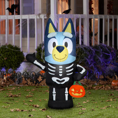 Gemmy Bluey close-up of costume fabric and stitched details for durable seasonal display benefit