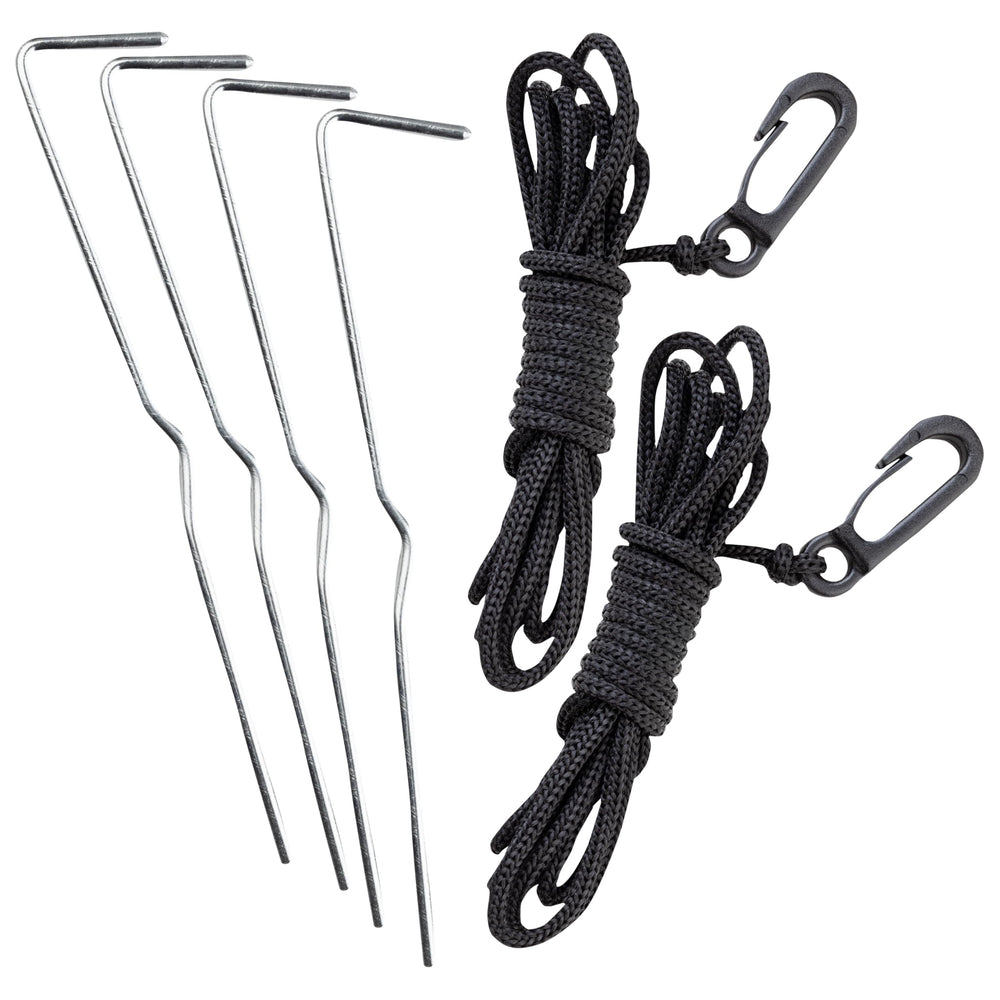 Gemmy Bluey staked in yard with tether lines showing secure outdoor placement benefit