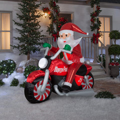 Gemmy close-up of Santa's face and helmet showing bright detailing benefit