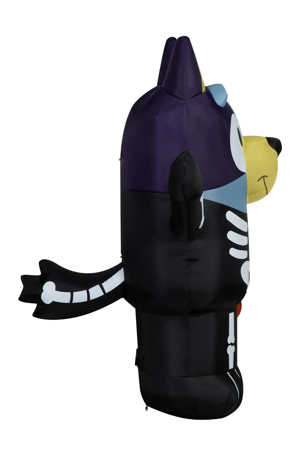 Gemmy inflated in yard at night with LED light creating bright porch attraction