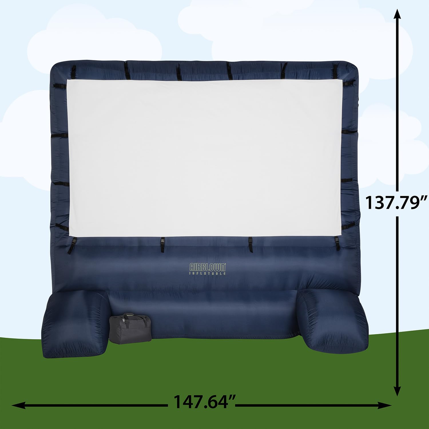Gemmy image of built-in fans and power cord showing quick self-inflation convenience